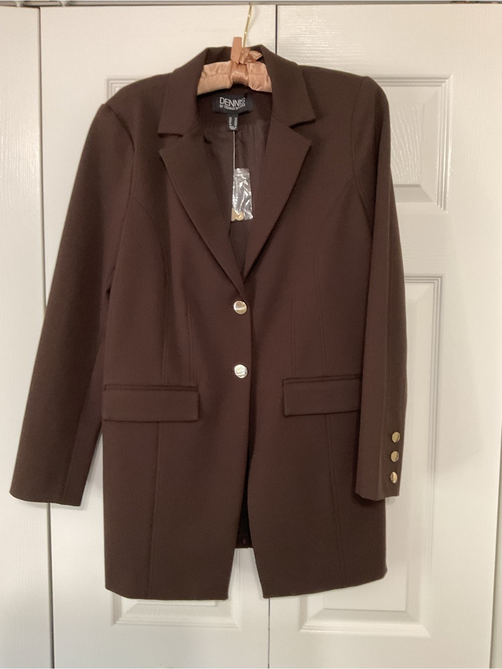 Dennis Basso Women's Chocolate Brown Tailored Lined Blazer